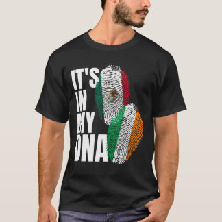Camiseta Patrimônio Irlandês E Mexicano DNA Flag Nacionalid