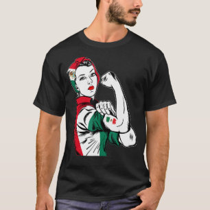 Camiseta Patrimônio Isolável de Rapariga Mexicana Bandeira 
