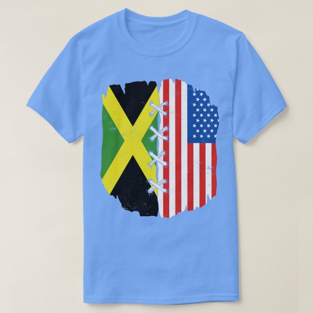 Camiseta Patrimônio jamaicano-americano orgulhoso Jamaica U (Frente do Design)