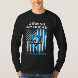 Camiseta Patrimônio Judaico Americano Bandeira EUA Imprensa