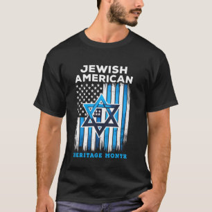 Camiseta Patrimônio Judaico Americano Bandeira EUA Imprensa