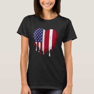Camiseta Patrimônio Letão Americano Mês Letão Bandeira Hear