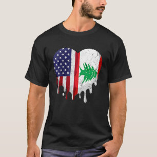 Camiseta Patrimônio Libanês Americano Mês Bandeira do Líban