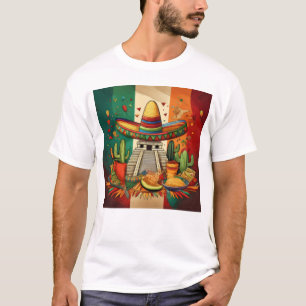 Camiseta Patrimônio Mexicano e Trabalho de arte Fiesta