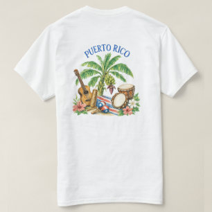 Camiseta Patrimônio Musical de Porto Rico Esboço Vintage