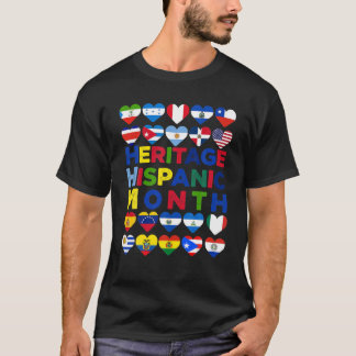 Camiseta Patrimônio Nacional Hispânico Mês Arco-Íris Todos 