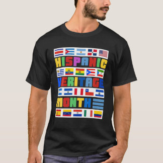 Camiseta Patrimônio Nacional Hispânico Mês Arco-Íris Todos 