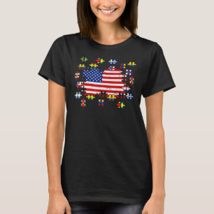Camiseta Patrimônio Nacional Hispânico Mês Bandeira America