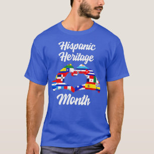 Camiseta Patrimônio Nacional Hispânico Mês Coração Latino C