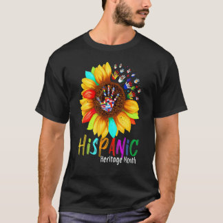 Camiseta Patrimônio Nacional Hispânico Mês Girassol Tudo Co