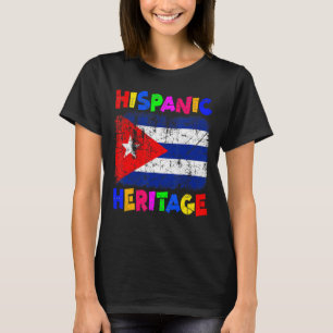 Camiseta Patrimônio Nacional Hispânico Mês Latino Cuba Band