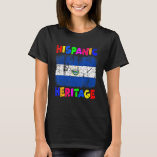 Camiseta Patrimônio Nacional Hispânico Mês Latino El Salvad