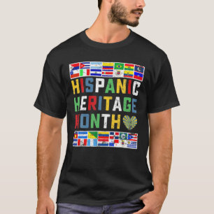 Camiseta Patrimônio Nacional Hispânico Mês Latino País Fl