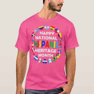 Camiseta Patrimônio Nacional Hispânico Mês Latino Todos os