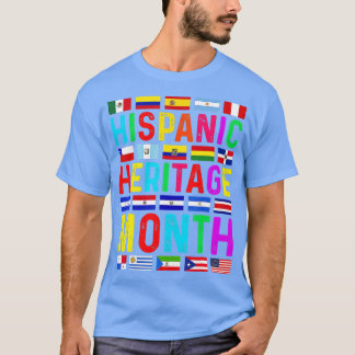 Camiseta Patrimônio Nacional Hispânico Mês Latino Todos os 