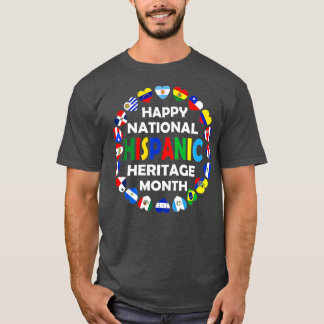 Camiseta Patrimônio Nacional Hispânico Mês Latino Todos os