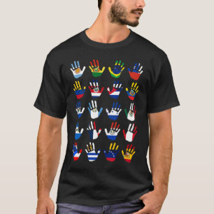 Camiseta Patrimônio Nacional Hispânico Mês Mãos Todos os Co