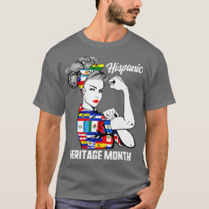 Camiseta Patrimônio Nacional Hispânico Mês Mulher Latino Co