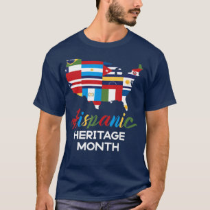 Camiseta Patrimônio Nacional Hispânico Mês Mulher Latino Co