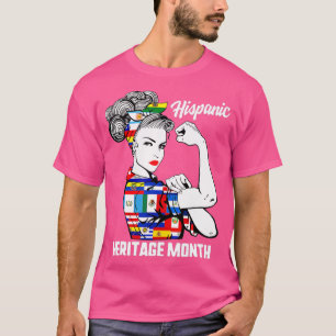 Camiseta Patrimônio Nacional Hispânico Mês Mulher Latino Co