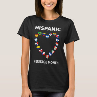 Camiseta Patrimônio Nacional Hispânico Mês Todos os países
