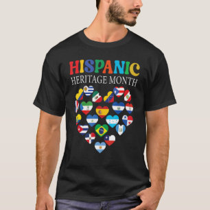 Camiseta Patrimônio Nacional Hispânico mês Todos os Países 