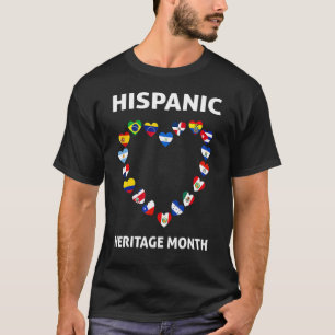 Camiseta Patrimônio Nacional Hispânico Mês Todos os países