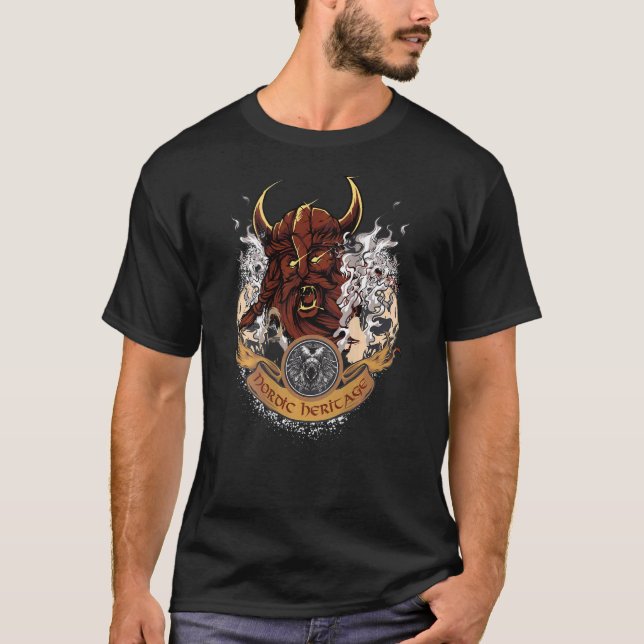 Camiseta Patrimônio Nórdico Thor Viking Valhalla Odin Ba (Frente)