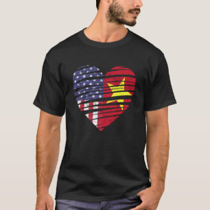 Camiseta Patrimônio Patriótico Americano do Coração Crescen