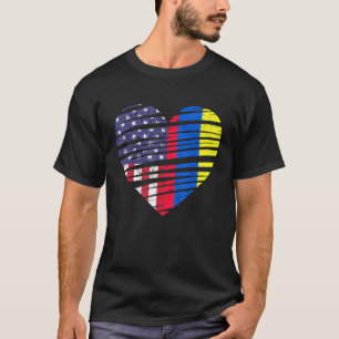 Camiseta Patrimônio Patriótico Americano do Coração da Colô