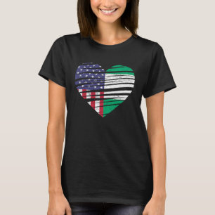 Camiseta Patrimônio Patriótico dos EUA do Coração Crescente