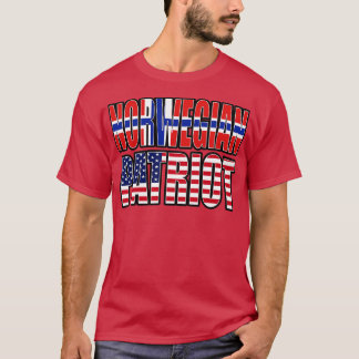 Camiseta Patrimônio Patriótico Norueguês Americano Bandeira