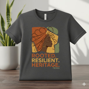 Camiseta Patrimônio Resiliente Enraizado Mês da História Ne