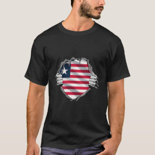 Camiseta Patrimônio Super Liberiano Orgulhoso Libéria Bande