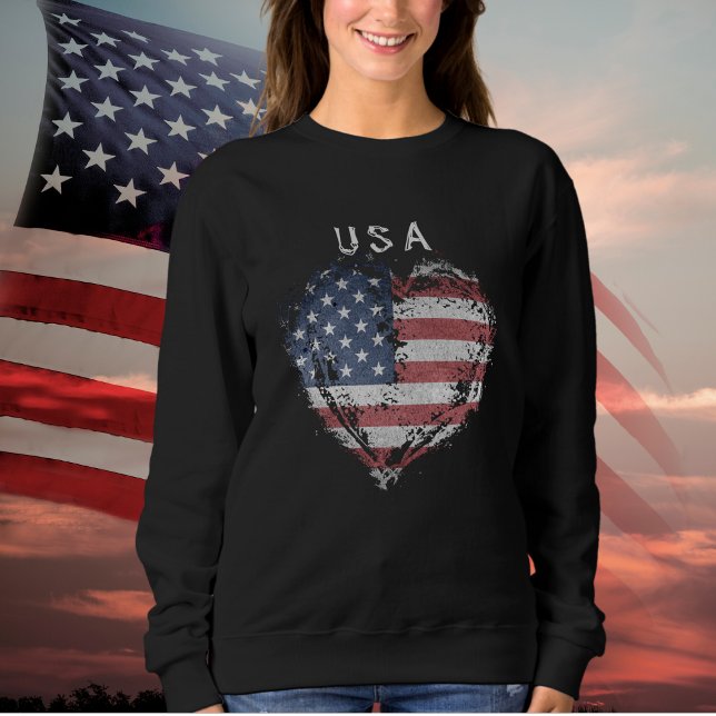 Camiseta Patriot American Flag USA (Patriot American Flag USA Ladies Sweatshirt)