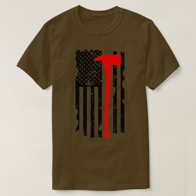 Camiseta Patriot Ax Thin Red Line Bandeira Americana (Frente do Design)
