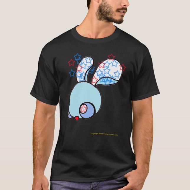 Camiseta Patriot Bunny em preto (Frente)