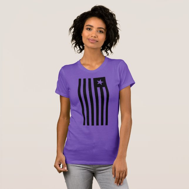 CAMISETA PATRIOT FLAG BLACK E WHITE STAR E STRIPES (Frente Completa)