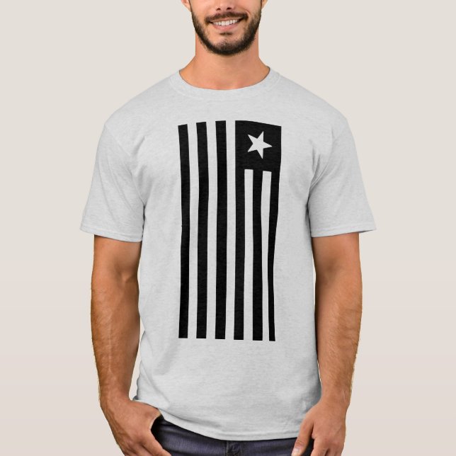 CAMISETA PATRIOT FLAG BLACK E WHITE STAR E STRIPES (Frente)