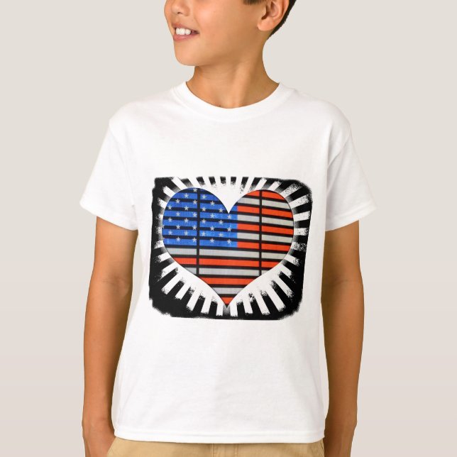 Camiseta Patriot Heart American Flag (Frente)