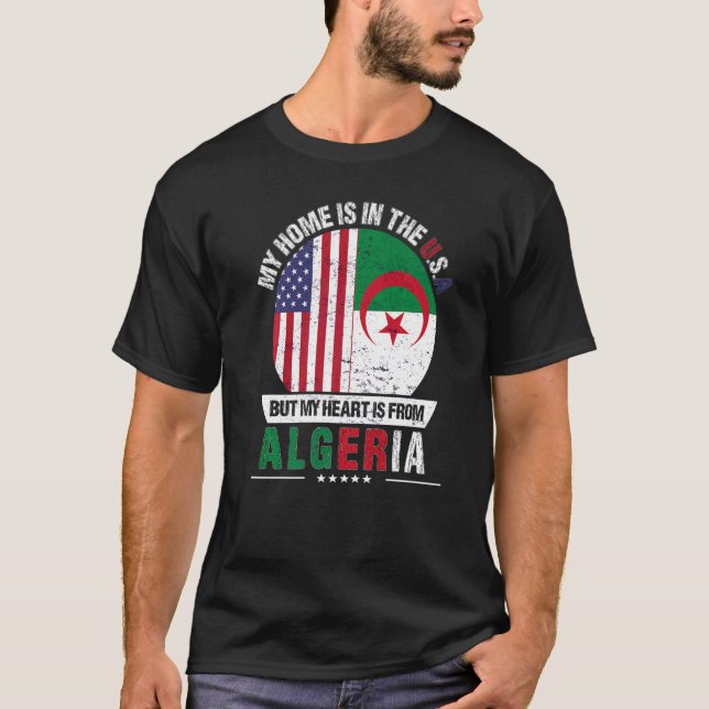 Camiseta Patriot Heart Da Argélia Americana É Da Argélia Gr (Frente)