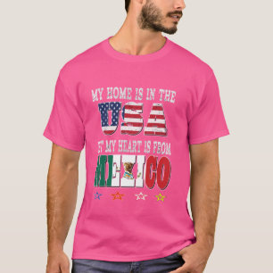 Camiseta Patriot Heart mexicano americano é do México, EUA