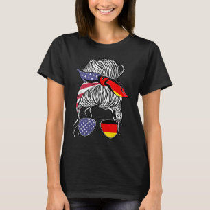 Camiseta Patriota Alemão Americano Cultivou Mulheres Orgulh
