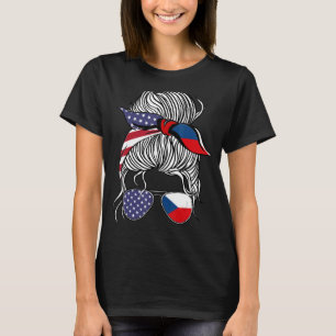 Camiseta Patriota Americana Mulheres Bandeiras Checas Garot
