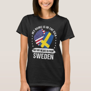 Camiseta Patriota Americano Bandeira da Suécia Raiz Sueco-A