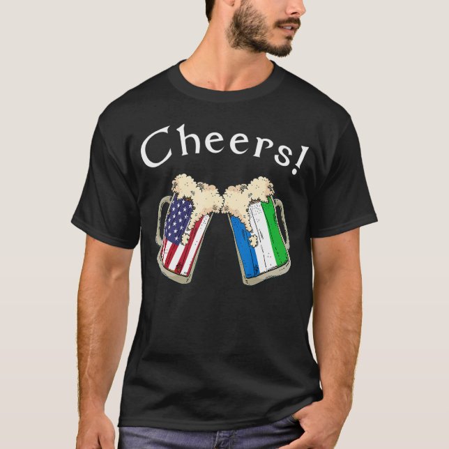 Camiseta Patriota Americano Beer Leone, Bandeira Americana (Frente)