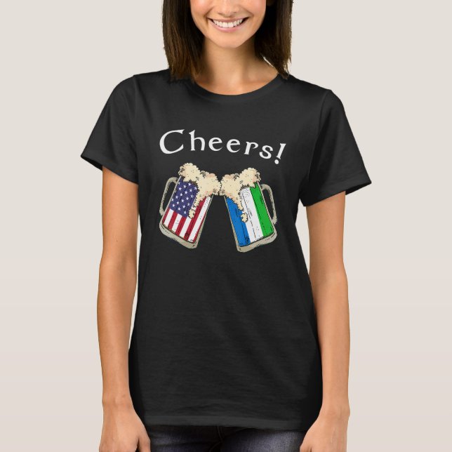 Camiseta Patriota Americano Beer Leone, Bandeira Americana (Frente)