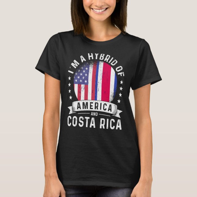 Camiseta Patriota Americano-Costa-riquenho cresceu Sinaliza (Frente)
