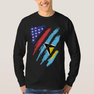 Camiseta Patriota Americano de Santa Lúcia Crescido Coração