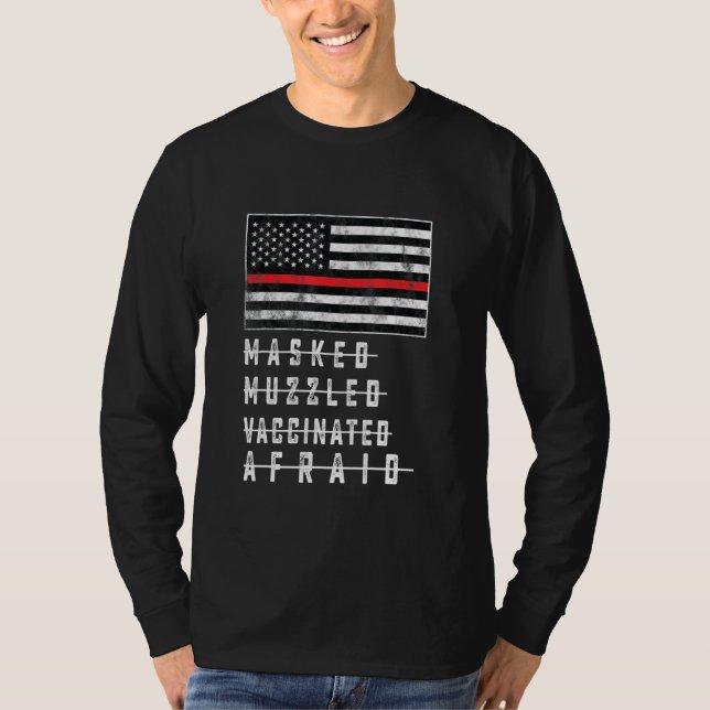 Camiseta Patriota Americano Desmascarado Unmuzzzzle Não Vac (Frente)